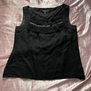 st. john black sleeveless blouse top